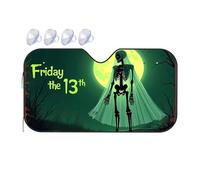 Blackout Shade Skeleton Bride Under The Haunting Moon: Friday The 13Th Car Windshield Sunshade Car Visor Blackout Shade(70x130cm)