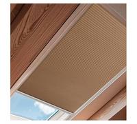 Blackout Skylight Shade For Windows, Cordless Cellular Blinds With Frame Manual Honeycomb Blinds, For Loft, Glass Room, Sloping Roof Room(Brown,0.8x1.1 m/31.5x43.3")