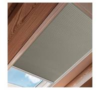 Blackout Skylight Shade For Windows, Cordless Cellular Blinds With Frame Manual Honeycomb Blinds, For Loft, Glass Room, Sloping Roof Room(Beige grey,0.8x1.1 m/31.5x43.3")