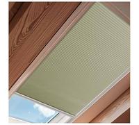 Blackout Skylight Shade For Windows, Cordless Cellular Blinds With Frame Manual Honeycomb Blinds, For Loft, Glass Room, Sloping Roof Room(Green,0.8x1 m/31.5x39.3")