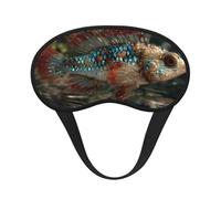 Blackout Sleep Mask, Exquisite Gradient Colored Fish Print Design, Soft Breathable Eye Cover for Travel Yoga Shift Change