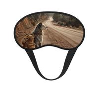Blackout Sleep Mask, Exquisite Puppy Waiting On The Roadside Print Design, Soft Breathable Eye Cover for Travel Yoga Shift Change