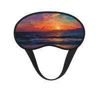 Blackout Sleep Mask, Exquisite Seagulls Chasing The Sun Print Design, Soft Breathable Eye Cover for Travel Yoga Shift Change