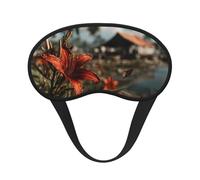 Blackout Sleep Mask, Exquisite Silver Orchid Print Design, Soft Breathable Eye Cover for Travel Yoga Shift Change
