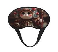 Blackout Sleep Mask, Exquisite Standing Kitten Print Design, Soft Breathable Eye Cover for Travel Yoga Shift Change