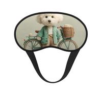 Blackout Sleep Mask, Exquisite Standing Puppy Print Design, Soft Breathable Eye Cover for Travel Yoga Shift Change