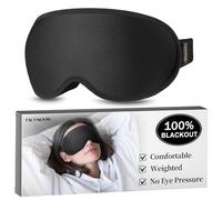 Blackout Sleep Mask for Men & Women: Weighted 3D Contoured Night Eye Cover, Zero Pressure Adjustable Strap & Breathable Fabric, Airplane Travel, Road Trips, Students,Meditation & Yoga Essentials,Black