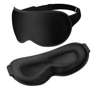 Blackout Sleep Mask for Men & Women: Weighted 3D Contoured Night Eye Cover, Zero Pressure Adjustable Strap & Breathable Fabric, Airplane Travel, Road Trips, Students,Meditation & Yoga Essentials,Black