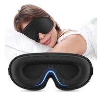 Blackout Sleep Mask for Women Men Zero Eye Pressure Eye Mask, Lycra Fabric 3D Ergonomic Design Eye Movement and Eyelash Friendly, Ultra Comfortable Blindfold for Sleeping (Black)