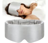 Blackout Sleep Mask - Sleeping Aid Blindfold for Nap Eye Mask for Sleeping with Adjustable Strap Soft Washable Sleep Mask Light Blocking and Noise Reducing Design Covers Ears Travel Naps Home Use