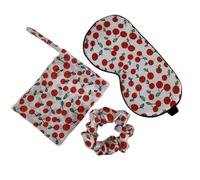 Blackout Sleep Masks 1Set Silk Sleep Eye Mask with Matched 1PC Drawstring Bags for Travel 1PC Hair Scrunchie Floral Pattern Relax Aid Multicolor for Blindfold(Multi-Colored)