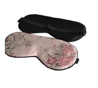 Blackout Sleep Masks Pure Silk Sleep Eye Mask Floral Pattern Silk Eyeshade Soft Blindfold Travel Relax Aid Adjustable Multicolor for Blindfold(NO.12)