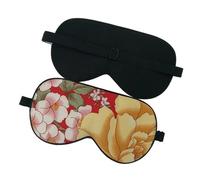 Blackout Sleep Masks Pure Silk Sleep Eye Mask Floral Pattern Silk Eyeshade Soft Blindfold Travel Relax Aid Adjustable Multicolor for Blindfold(NO.2)