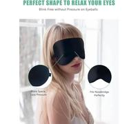Blackout Sleep Masks， Silk Eye Mask 1pcs Eye Mask Travel Rest Silk Eye Patch Shading Sleep Imitated(Black)