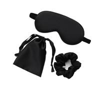 Blackout Sleep Masks Sleeping Mask Silk Eye Night Mask Sleep Band Aid Eyes Cover Sort Patches for Women Blindfold Health Breathing Relax Nap Bandage for Blindfold(Black 3Pcs)