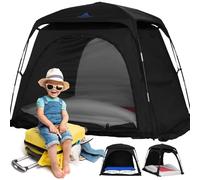 Blackout Tent for Toddler Travel Bed CPC Certified, Blackout Tent for Kids Fits Twin Bunk, Loft Bed, Inflatable Kids Air Mattress, Portable Toddler Cot, Easy Setup Baby Sleep Pod Travel Essential
