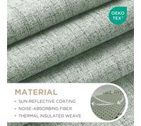 Blackout Thermal Curtains - Sage Green 55x94 Inch