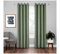 Blackout Thermal Insulated Curtain, 1 Panel Blackout Eyelet Curtains Super Soft Window Treatment Drapes Extra Wide Noise Reducing Drapes for Bedroom Living Room Nursery,Green2,140x175cm(1 Panel)