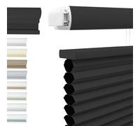 Blackout Top Down Bottom Up Cellular Blinds No Drill No Tools Custom Cordless Honeycomb Shades for Window Privacy Blinds Window Treatment(Black,Custom Size)