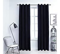 vidaXL Blackout Curtains with Rings 2 pcs Velvet Cream 140x175 cm