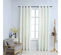 vidaXL 2x Blackout Curtains with Metal Rings Velvet Cream 140x175cm Blind