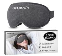 Blackout Weighted Eye Mask for Sleeping: 3D Contoured Sleep Mask for Men and Women, Light Blocking Eyelash Free, Adjustable Strap, Airplane, Travel, Nap, Fatigue,