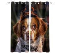 Blackout Window Curtains 3D Animal Soundproof Thermal Insulation Set of 2 Panels W110 x L215 CM King Charles Spaniel In A Hat Window Drapes With Grommet for Home Rental House Office Dormitory