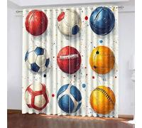 Blackout Window Curtains 3D Ink Splash Style Soundproof Thermal Insulation Set of 2 Panels W140 x L260 CM Various Balls Window Drapes With Grommet for Home Rental House Office Dormitory