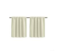 Blackout Window Curtains Sized for Small Openings Including Kitchen Living Room Accent Spaces and Utility Areas (32# beige)