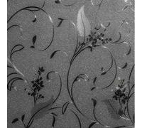 Blackout Window Film 1 Roll 79x18" Floral Pattern PVC Window Blackout Film Waterproof Dirt-Proof Static Cling Reusable Decorative Full