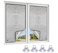 Blackout Window Film, Heat Insulation Aluminum Foil Covers, Thermal Reflective Sun Blocker for Windows, Privacy Tint Double-Sided UV Protection House Sunshade(Black,85x130cm)