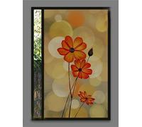 Blackout Window Film Privacy, Orange Flowers 90x200 cm Black Film for Glass Windows, 100% Total Light Blocking Self-Adhesive Frosted Window Film Non Adhesive Static Cling for Kitchen Bathroom Home