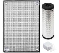 Blackout Window Film - Reusable Aluminum Foil Insulation with Suction Cups for Heat Blocking, Sun Protection, Privacy Shade for Home, Sunroom, and Energy Efficiency Black Edge 28W x 84H
