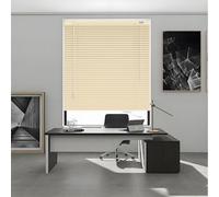 Blackout Windows Blinds Shades Aluminum Office Venetian Blind Cordless Privacy Blinds for Interior Wide 55cm 60cm 65cm 70cm 80cm 85cm 130cm 150cm Horizontal Curtain for Home(Light yellow)