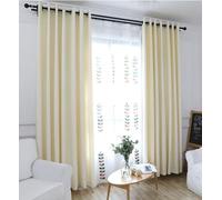 Blackout with Grommets 2 Pai & Yellow Cotton Linen Modern Solid Color Window Drapes for Living Room 138x96 cm Light Blocking Privacy