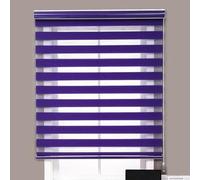 Blackout Zebra Roller Blind Day and Night Roller Blind Light Control Window Shade for Living Room Bedroom Office,Thermal Insulated Blackout Curtain (Purple,170x150cm)