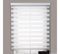 Blackout Zebra Roller Blind Day and Night Roller Blind Light Control Window Shade for Living Room Bedroom Office,Thermal Insulated Blackout Curtain (White,130x150cm)