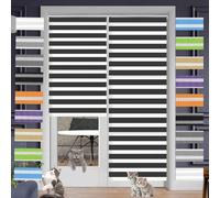 Blackout Zebra Roller Blinds 70 x 200 cm Light Filtering Privacy Protection Blackout Waterproof Fabric Window Easy to Install Fittings Included for Windows and Doors Room Darkening, Black