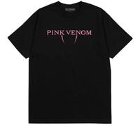 BlackPink Men's Pink Venom Back Print Cotton Logo T-Shirt in Black | Size: Large BlackPink Black L