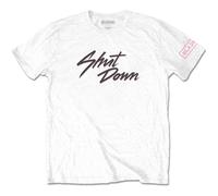 BlackPink Men's Shut Down Sleeve Print Cotton T-Shirt in White | Size: Medium BlackPink White M