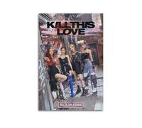 Blackpink Poster Kill This Love Print Album Cover Signed Limited Poster,Music Cover Posters,Pop Hip Hop Rap Singer Star Music Poster Aesthetic Canvas Wall Art for Girl And Boy Teens Dorm Decor 08x12in