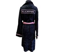 BLACKPINK Rock Off Trade Bathrobe Band Logo New Official Longsleeve Pink Unisex, Black, S-M