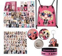 Blackpink Rosé Accessory, Blackpink Gift Set, Gift Set Rosie Fans, Personal Rosé APT Merchandise Photo Stickers Cards Rosie NUMBER ONE GIRL Silicone Bracelets Backpack