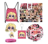 Blackpink Rosé Accessory, Blackpink Gift Set, Gift Set Rosie Fans, Personal Rosé APT Merchandise Photo Stickers Cards Rosie Number One Girl Silicone Bracelets Backpack