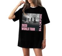 Blackpink Shirt Deadline Kpop Lisa Jennie Jisoo Rose Tshirt Blackpink 2025 World Tour Graphic Retro Support Tee Shirt for Fans Teen Girls