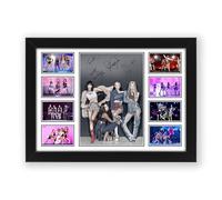 BLACKPINK Signed Photo Collage Print - Framed Limited Edition Collectible Wall Art Merchandise K-Pop Memorabilia - Jisoo, Jennie, Rosé, Lisa Autograph Reprints (A4 Framed)