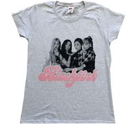 BlackPink T Shirt Photo Band Logo new Official Womens Skinny Fit Heather Grey