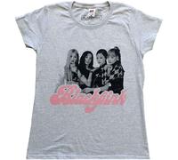 BlackPink T Shirt Photo Band Logo Official Womens Skinny Fit Heather Grey L