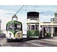 Blackpool 1950's Trolley Bus Scene Transport Of The Past Metal Wall Art