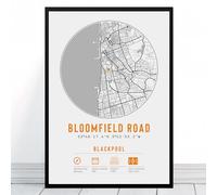 Blackpool Bloomfield Road Stadium Wall Art | Framed & Print Only Available | Minimalist Gift FC Football Fan Poster Art Artwork Gift For Him Memorabilia | Father's Day Christmas Birthday